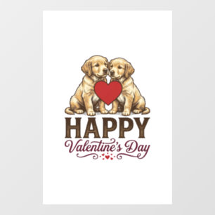 Golden Retriever Happy Valentine’s Day Window Cling
