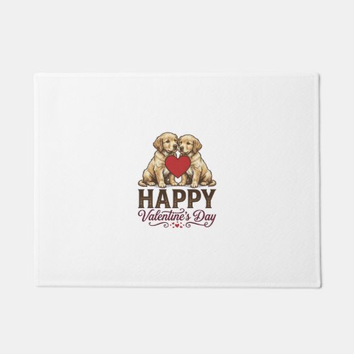 Golden Retriever Happy Valentines Day Doormat