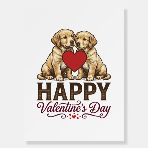 Golden Retriever Happy Valentines Day Foam Board