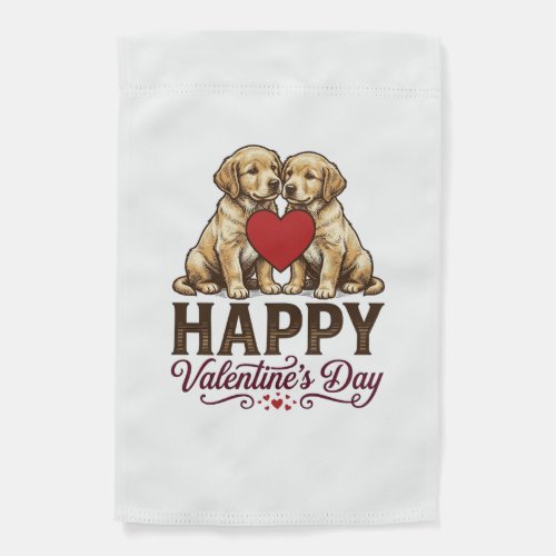 Golden Retriever Happy Valentines Day Garden Flag