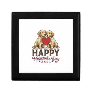 Golden Retriever Happy Valentines Day Gift Box