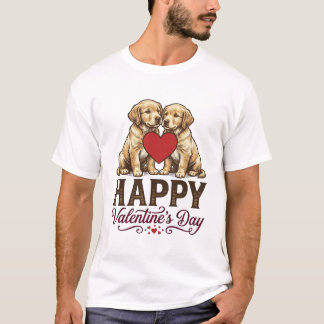 Golden Retriever Happy Valentines Day T-Shirt