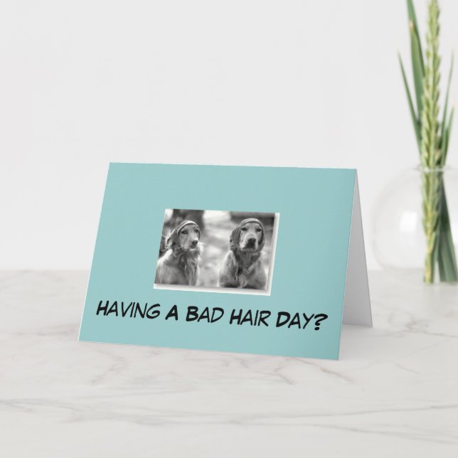 Golden Retriever Having A Bad Hair Greeting Card (Front)