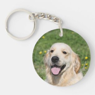 Golden Retriever Headshot 1 Keychain