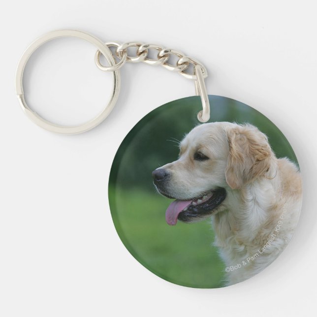 Golden Retriever Headshot 2 2 Keychain (Front)