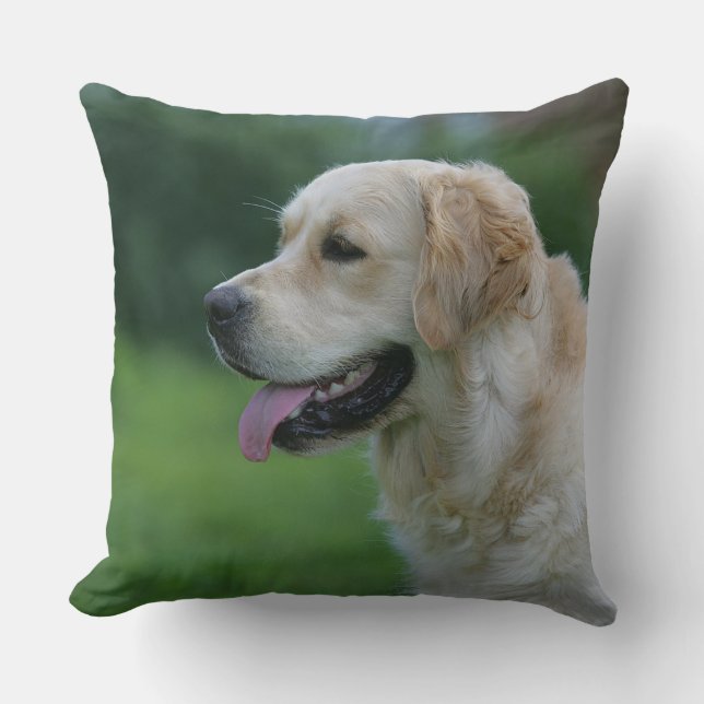 Golden Retriever Headshot 2 2 Throw Pillow (Front)