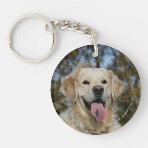 Golden Retriever Headshot 3 Keychain