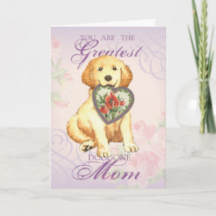 Golden Retriever Heart Mom Card