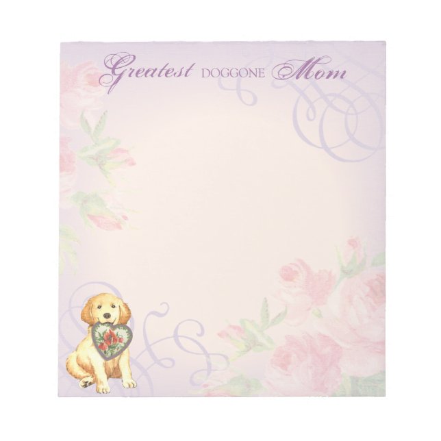 Golden Retriever Heart Mom Notepad (Front)