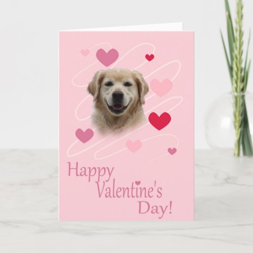 Golden Retriever Heart Valentines Day Greeting Holiday Card