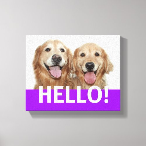 Golden Retriever Hello Canvas Print