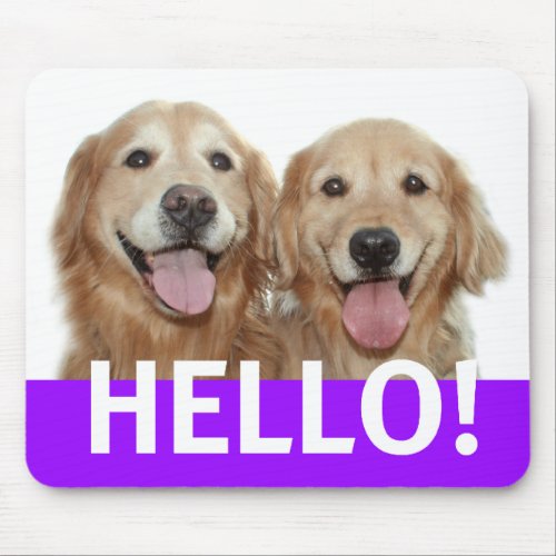 Golden Retriever Hello Mouse Pad