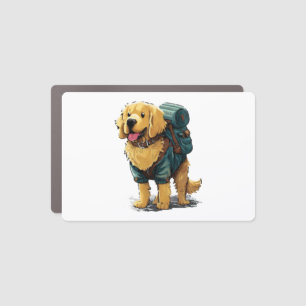 Golden Retriever Hiking and Camping  Car Magnet
