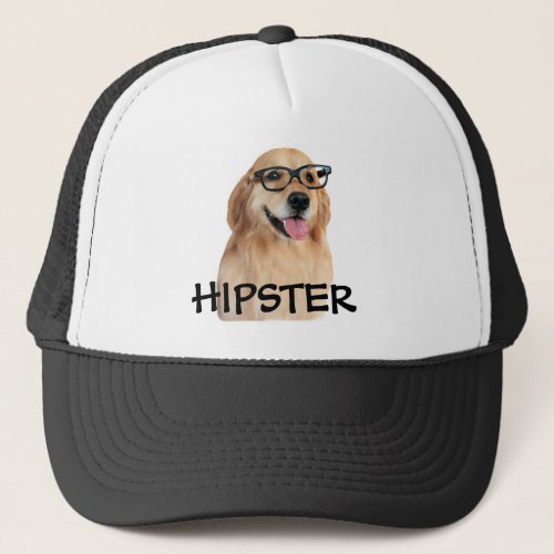 Golden Retriever Hipster Nerd Trucker Hat