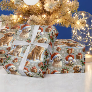 Golden Retriever Holiday Charm Christmas  Wrapping Paper