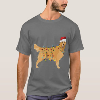 Golden Retriever Holiday Christmas Light boy T-Shirt
