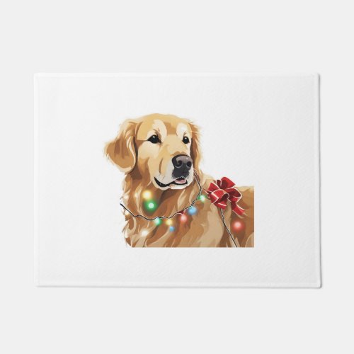 Golden Retriever Holiday Christmas Light  Classic  Doormat