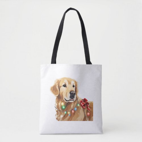 Golden Retriever Holiday Christmas Light  Classic  Tote Bag