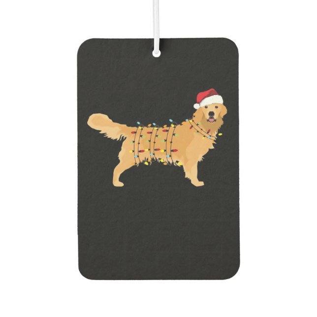Golden Retriever Holiday Christmas Light Essential Air Freshener (Front)