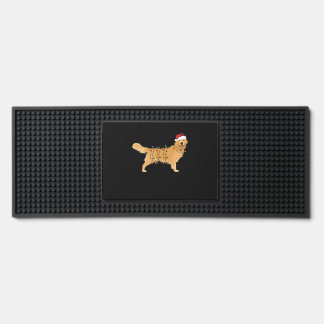 Golden Retriever Holiday Christmas Light Essential Bar Mat