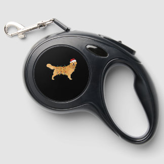 Golden Retriever Holiday Christmas Light Essential Retractable Pet Leash