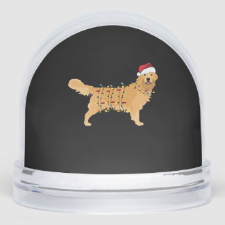 Golden Retriever Holiday Christmas Light Essential Snow Globe