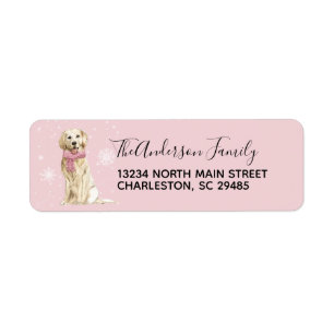 Golden Retriever Holiday Christmas Return Address Label