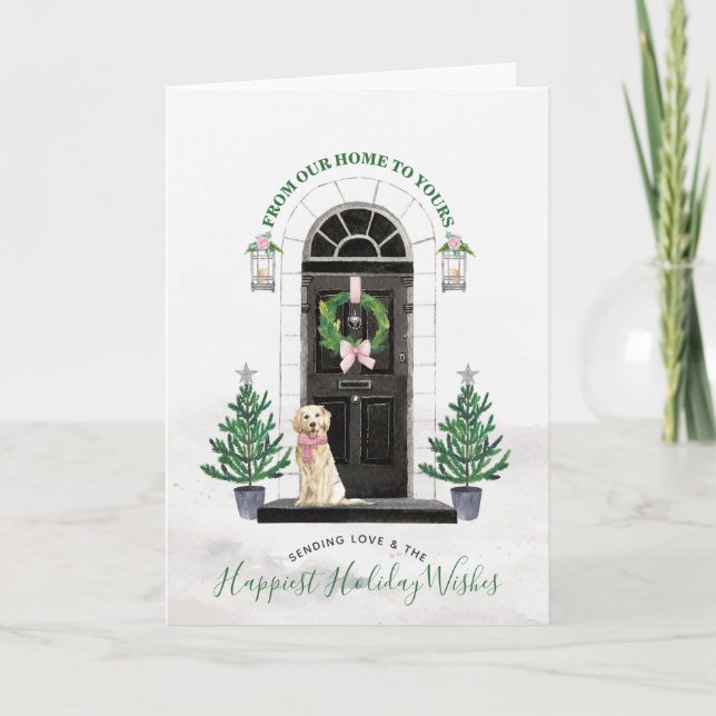 Golden Retriever Holiday Greeting Card (Front)