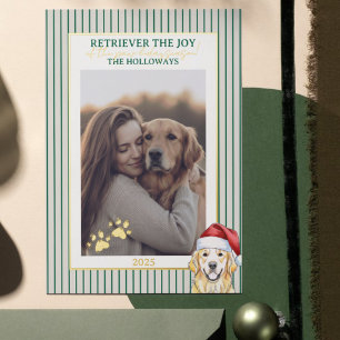 Golden Retriever Holiday Pun Photo Foil Card
