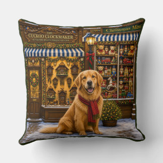 Golden Retriever Holiday Throw Pillow