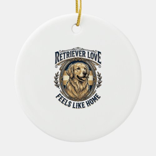 Golden Retriever Home Comfort Vintage Engraving Do Ceramic Ornament
