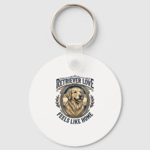 Golden Retriever Home Comfort Vintage Engraving Do Keychain