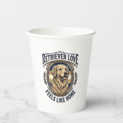 Golden Retriever Home Comfort Vintage Engraving Do Paper Cups