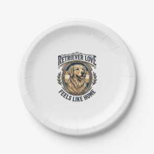 Golden Retriever Home Comfort Vintage Engraving Do Paper Plates