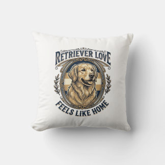 Golden Retriever Home Comfort Vintage Engraving Do Throw Pillow