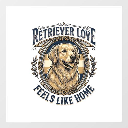 Golden Retriever Home Comfort Vintage Engraving Do Window Cling