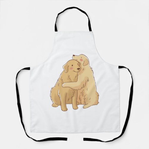 Golden Retriever hug    Apron