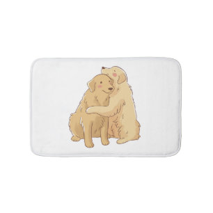 Golden Retriever hug Bath Mat