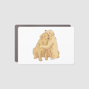 Golden Retriever hug Car Magnet