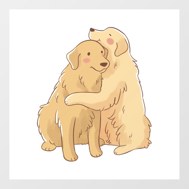 Golden Retriever hug    Floor Decals (Front)