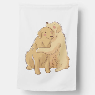 Golden Retriever hug    House Flag