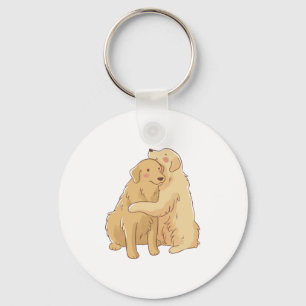 Golden Retriever hug    Keychain