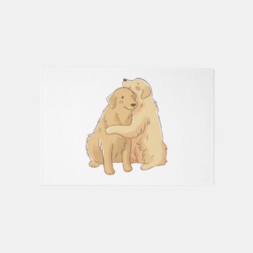 Golden Retriever hug    Rug