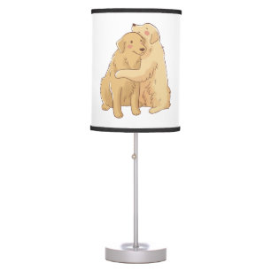 Golden Retriever hug Table Lamp