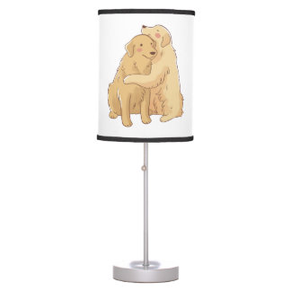 Golden Retriever hug Table Lamp