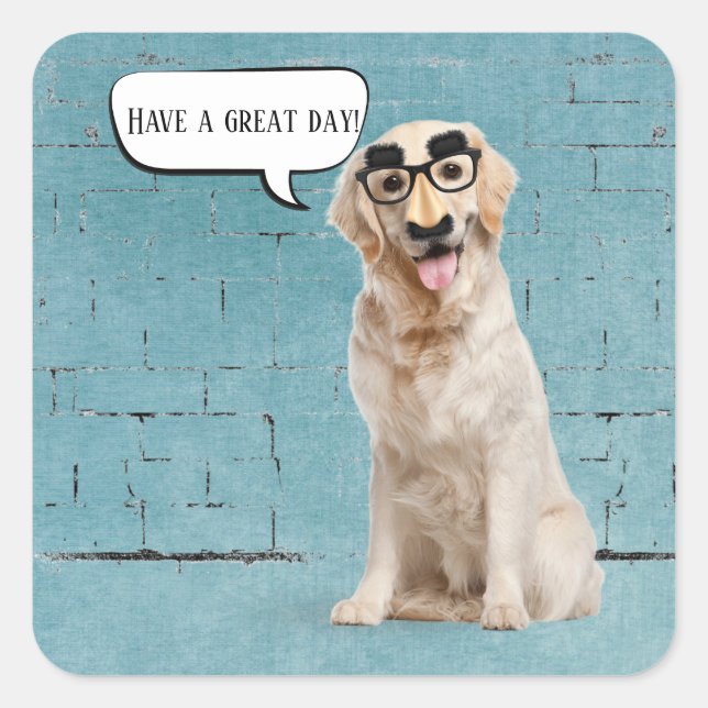 Golden Retriever Humor Square Sticker (Front)