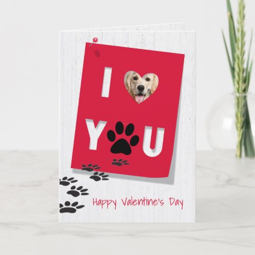 Golden Retriever I Love You Valentine Holiday Card