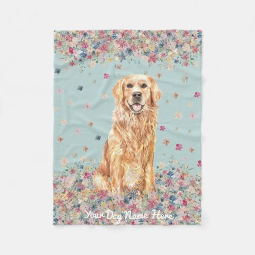 Golden Retriever Illustration Dog Hotel Pet Sitter Fleece Blanket
