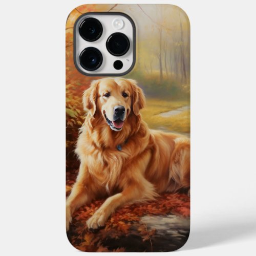 Golden Retriever in Autumn Leaves Fall Inspire  Case_Mate iPhone 14 Pro Max Case