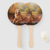 Golden Retriever in Autumn Leaves Fall Inspire